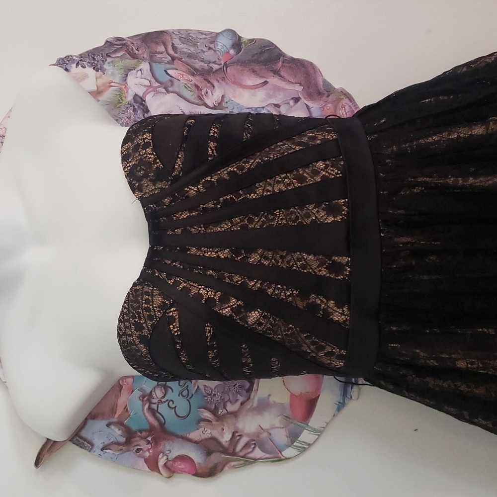 Aiden mattox cocktail dress with detail. put a hair clip to show what waistline